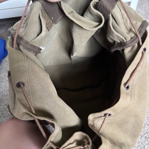 Ralph Lauren Denim & Supply Military Cargo Army Backpack Canvas Bag Bookbag - Picture 10 of 16